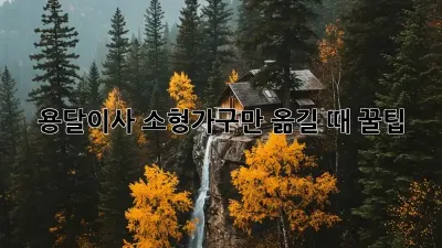 용달이사, 소형가구만 옮길 때 꿀팁!
