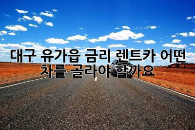 대구 유가읍 금리 렌트카, 어떤 차를 골라야 할까요?🚗