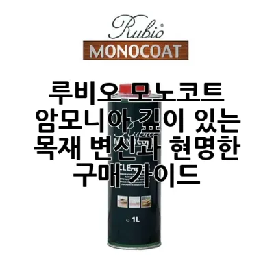 루비오 모노코트 암모니아: 깊이 있는 목재 변신과 현명한 구매 가이드 ✨