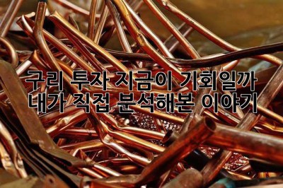 구리 투자, 지금이 기회일까? 내가 직접 분석해본 이야기