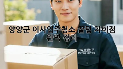 양양군 이사/입주청소 꿀팁🍯 차이점 완벽 정리!