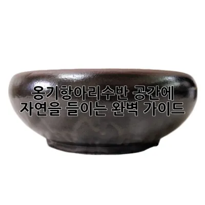 옹기항아리수반, 공간에 자연을 들이는 완벽 가이드