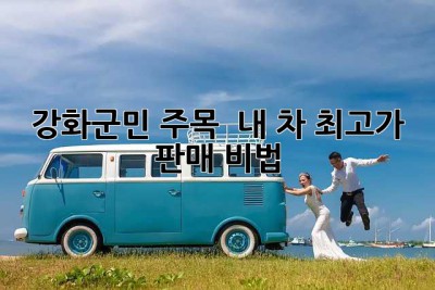 강화군민 주목! 🚗💨 내 차 최고가 판매 비법