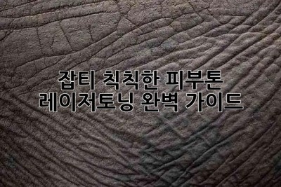 잡티😭 칙칙한 피부톤? 레이저토닝✨ 완벽 가이드